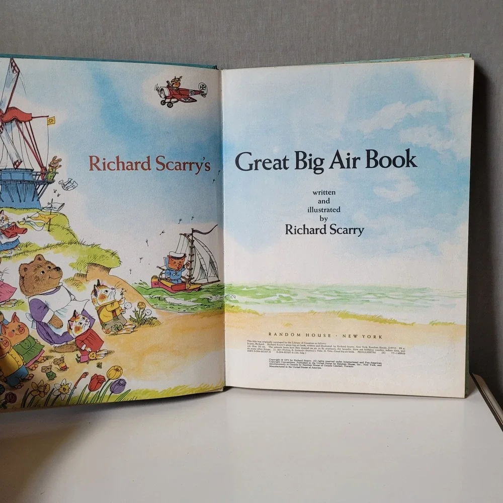 Vintage‎ Richard Scarry's Great Big Air Book 1971 Random House Edition F1